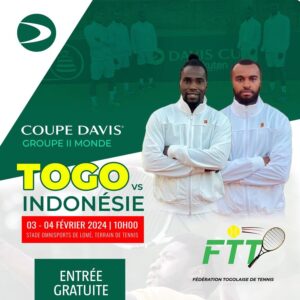 Le Togo joue à Lomé sa qualification pour intégrer le dernier carré de cette prestigieuse compétition de tennis.