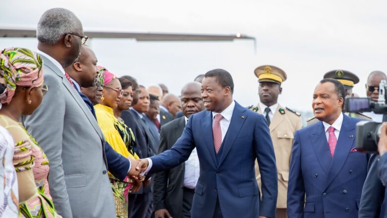 le président togolais, Faure Essozimna Gnassingbé, a franchi les frontières nationales pour une visite au Congo le mardi 13 février 2024.
