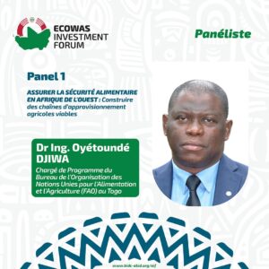 Dr Oyétoundé Djiwa, Chargé de Bureau de la FAO au Togo, partagera ses précieuses expériences lors du panel 1 de l’Événement International de la Francophonie 2024 (EIF2024).