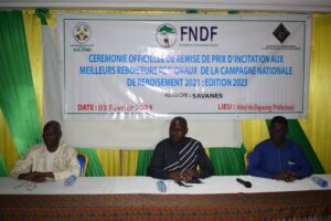Le ministère de l'environnement et des ressources forestières a organisé, le jeudi 7 mars 2024, une cérémonie de remise de prix aux meilleurs reboiseurs de la région des savanes