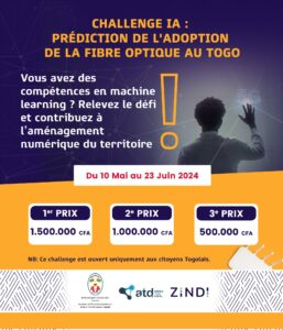 Challenge IA lancé par le Ministère de l'Économie Numérique du Togo, en partenariat avec Togo Digital et Zindi, 