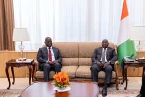Le Vice-Président ivoirien, M. Meyliet KONE, a reçu ce jour le Président de l'UEMOA, M. Abdoulaye DIOP, pour discuter de coopération 