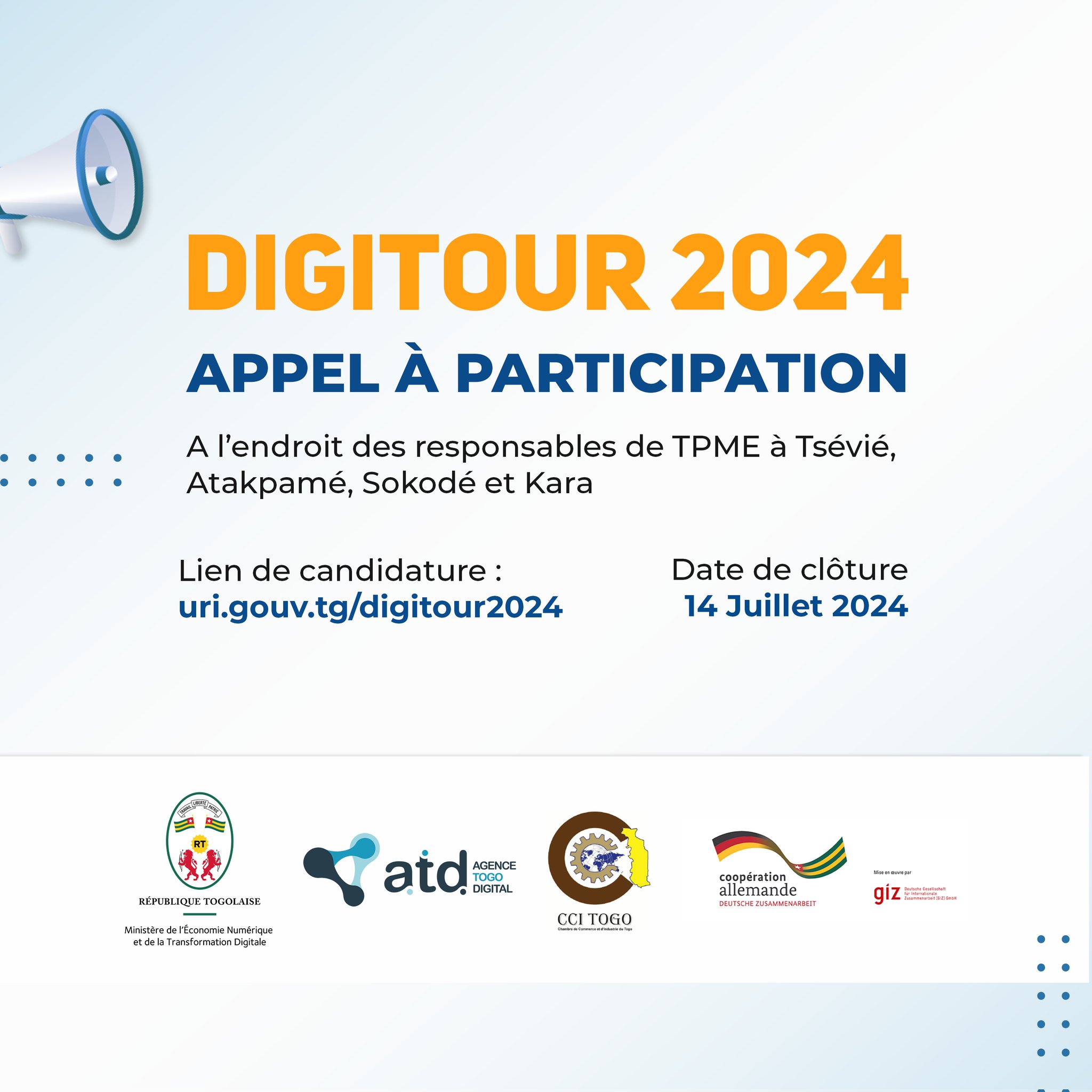 DigiTour : L'ATD sillonne le Togo du 29 juillet au 10 août pour accompagner les TPME à la transformation numérique