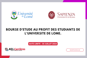 L'Université de Lomé ouvre les candidatures pour une bourse d'études prestigieuse en partenariat avec l'Université Sapienza de Rome