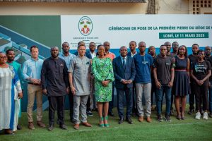 Les ministres togolais Cina Lawson et Calixte Batossie Madjoulba ont posé la première pierre du nouveau siège de CDA tg à Lomé,