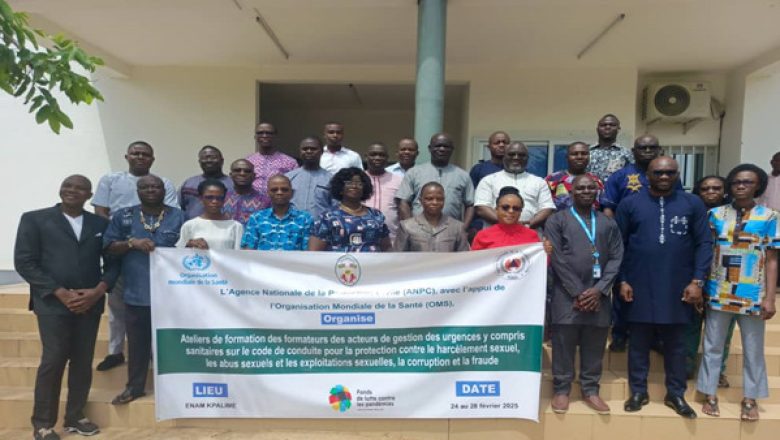 L’OMS Togo et l’ANPC forment 150 acteurs à Lomé pour lutter contre le harcèlement et les abus sexuels lors des urgences sanitaires,
