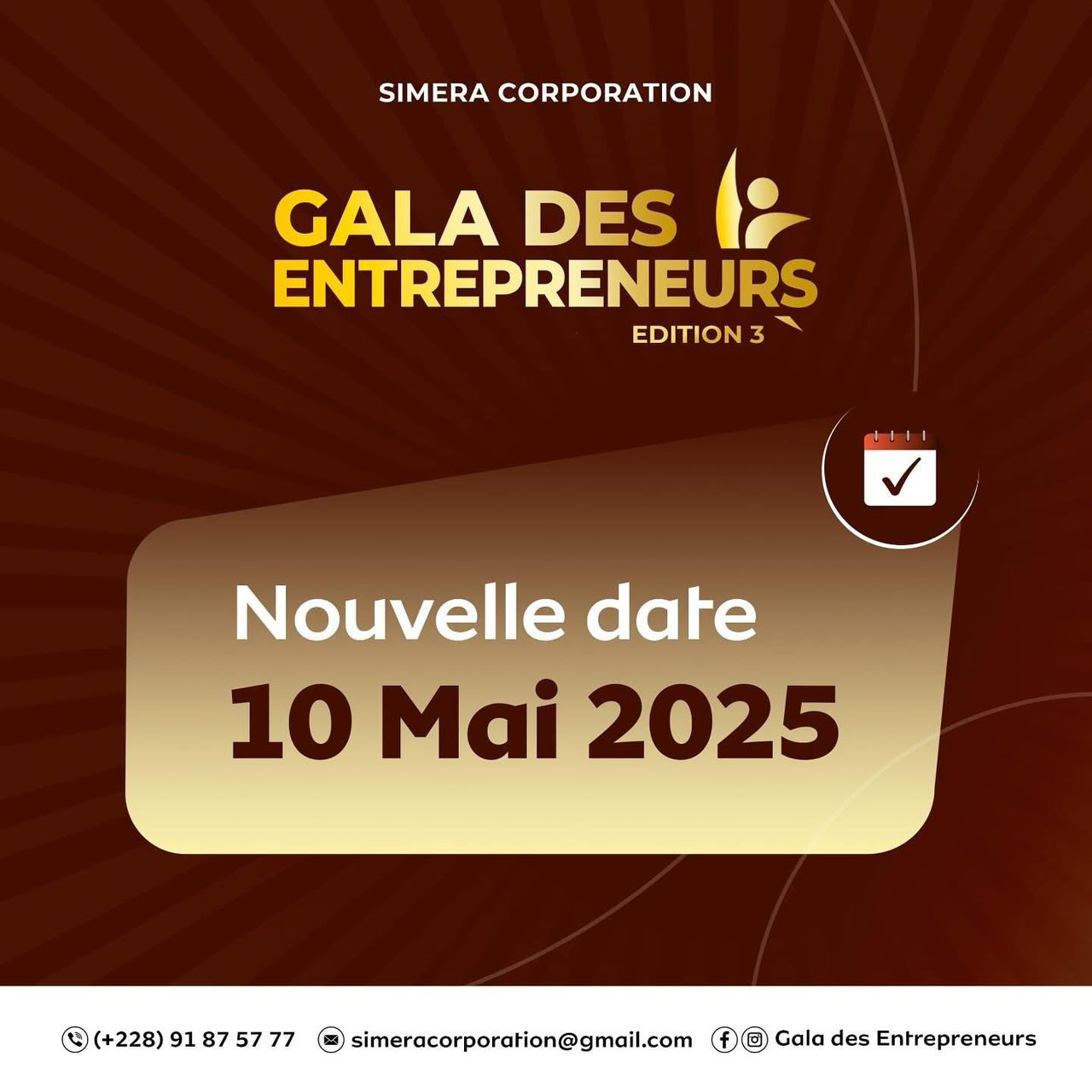 Le 10 mai 2025, le Gala des Entrepreneurs à l’Hôtel Sarakawa de Lomé réunira 500 acteurs clés pour une soirée d’échanges et d’opportunités,