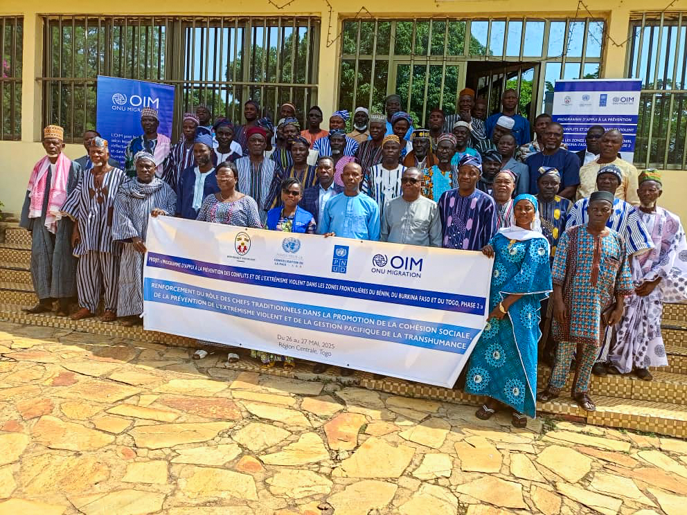 À Atakpamé, 250 chefs traditionnels togolais se sont réunis avec l'OIM pour renforcer la cohésion sociale, prévenir l'extrémisme violent