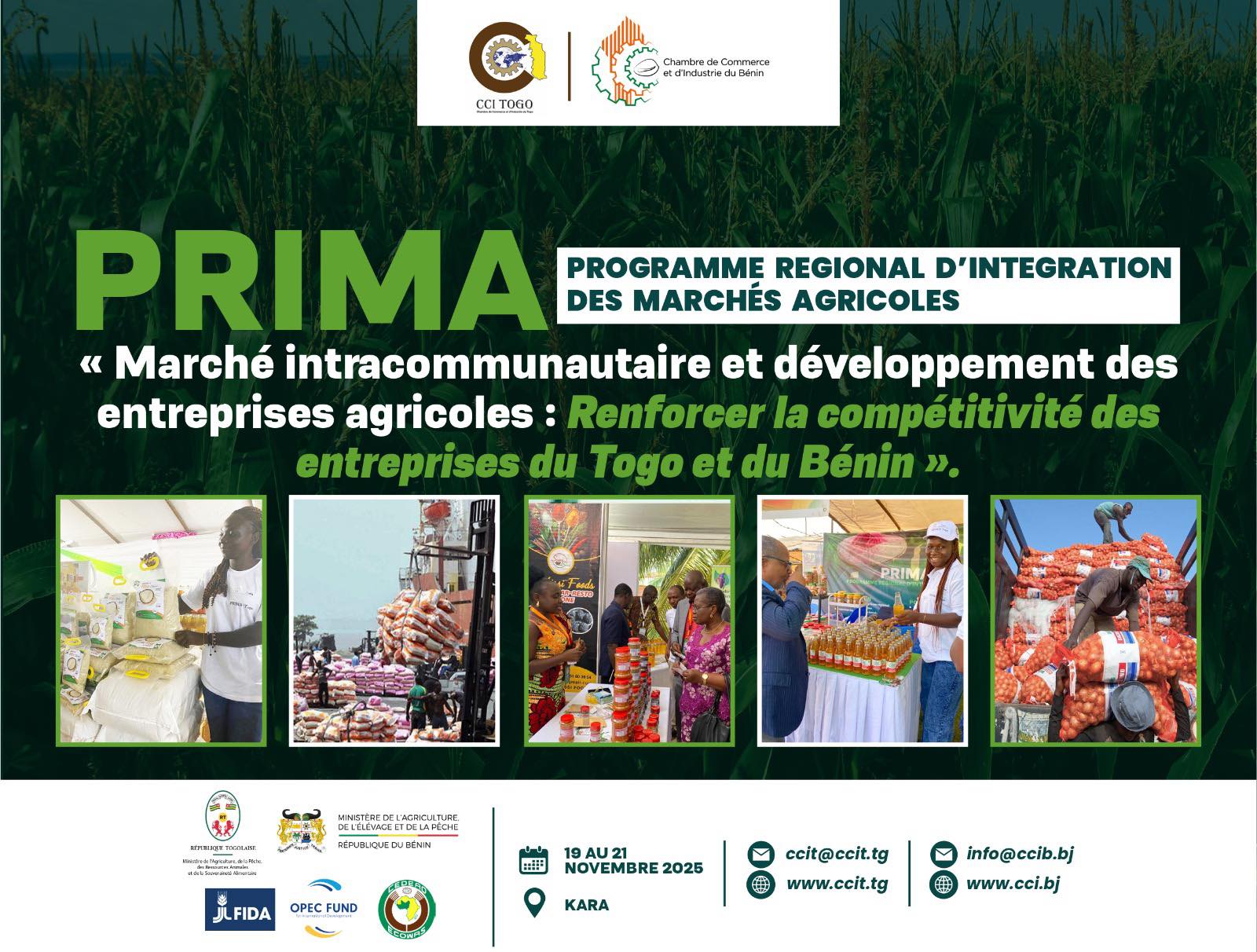 Kara accueille une rencontre agricole Togo–Bénin du 19 au 22 novembre. Objectif : fluidifier les échanges, valoriser les filières locales et renforcer l’intégration régionale.